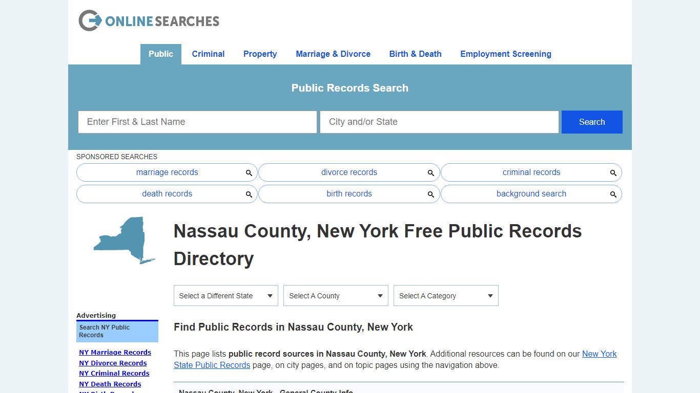 Nassau County, New York Public Records Directory - OnlineSearches.com